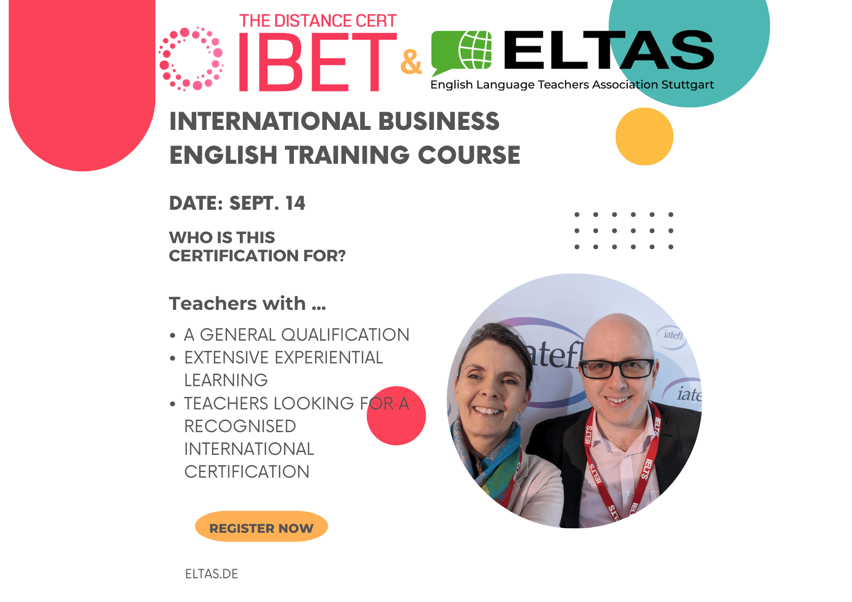 Make a start with Cert IBET at ELTAS: a taster of what you can do for your ongoing professional development!